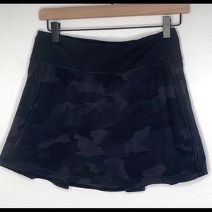 Lululemon 4 Pace Rival gray tennis Skirt Skort Incognito Camo